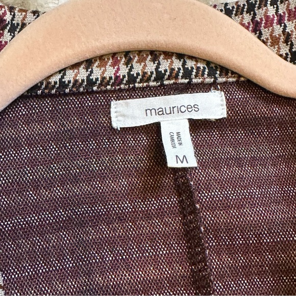 🔆 Maurices Blazer / Skirt set - Burgundy Houndstooth - Medium - Picture 4 of 6